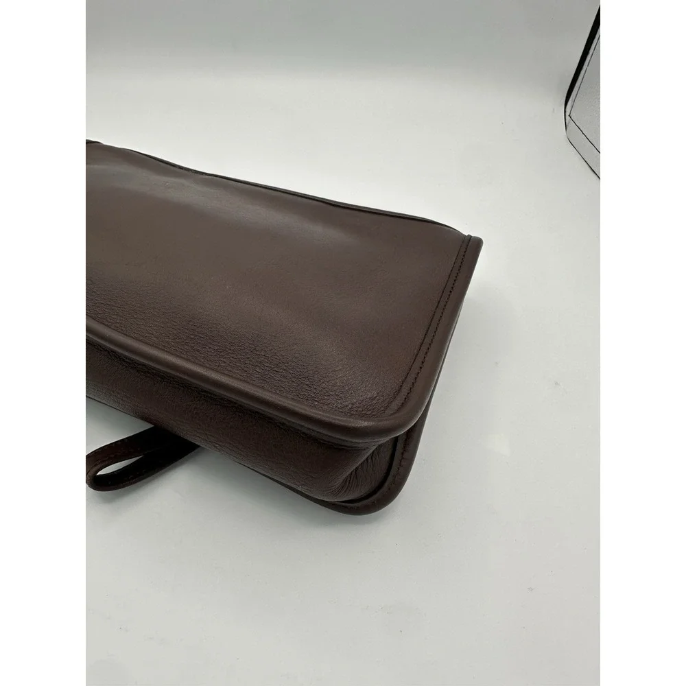 Coach Men's Mahogany Brown Zip Top Pouch Bag 9972 Vintage